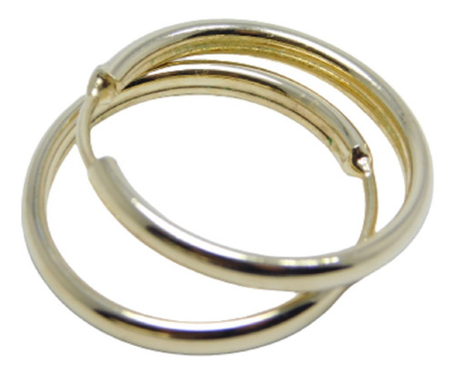 Aros Argollas Cubanas Plata 925 Rodinada Dorado 25 Mm 