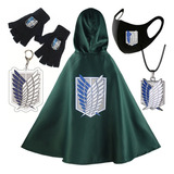 Capa Verde Para Cosplay De Attack On Titan, Kit De Disfraces