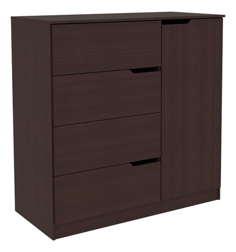 Mobi Cómoda 100cm Madera Edimburgo Chocolate 4 Cajones 