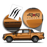 Kit Pack 4pzas Stickers Calcomanías Ford Ranger 4x4 Wildtrak