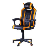 Silla De Escritorio Seats And Stools Fire Gamer Ergonómica  Negra Y Naranja Con Tapizado De Cuero Sintético