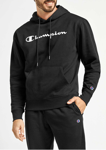 Sudadera Champion Para Hombre Básica Con Capucha Negro