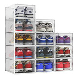Organizador De Zapatos 12 Pack, Cajas Apilables Transparente