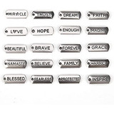   Pieces Inspirational Word Charms Pendants Rectangular...