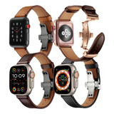 Correa De Piel Compatible Con Apple Watch Ultra Todas Series