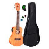 Ukulele Shelby Su23me Stnt + Capa + Afinador + Paletas