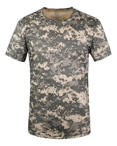 Camiseta De Caminhada Tática Masculina De Camuflagem Militar