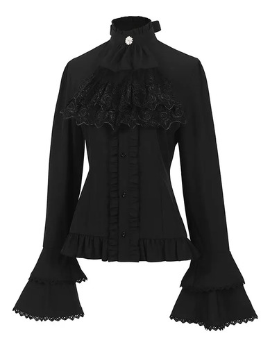 . Traje Medieval Steampunk Camisa Plisada For Mujer