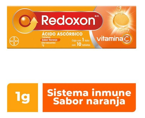 Redoxon 1g Tubo Con 10 Tabletas Efervescentes Sabor Naranja