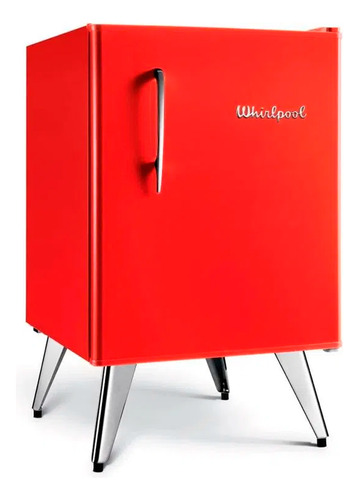 Heladera A Gas Minibar Compacta Whirlpool Retro 76 Lts Roja 