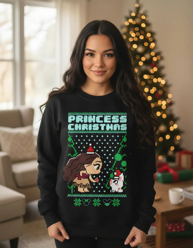 Sueter Navideño Moana Pelicula Disney Sudadera
