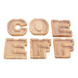 Hucha De Madera Con Letras Y Letras De Money Savings, 6 Unid