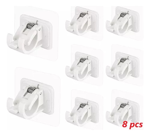 Soporte Adhesivo Para Barra De Pared Tipo Cortina Con 8 Ganc