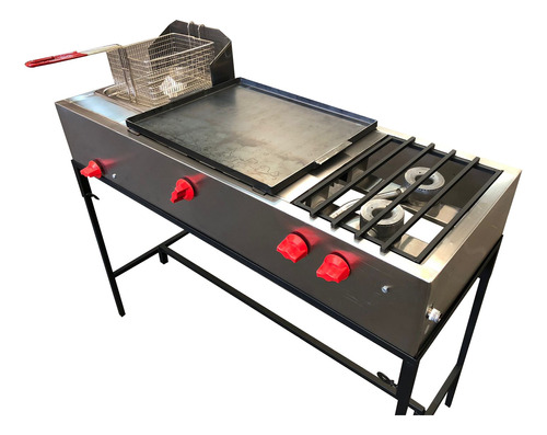 Parrilla Freidora Plancha Acero Inoxidable Mercainox