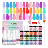 Saviland Kit Polvo Acrílico Dipping Para Uñas- 20 Colores