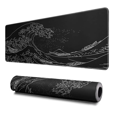 Free Wolf 800x300x3 mm Mouse Pad Impermeable Patrón de Olas, Antideslizante Alfombrilla De Ratón Con Base De Goma, Alfombrilla De Ratón Grande para Trabajo y Juego, Tapete para Mouse Negro | MercadoLibre