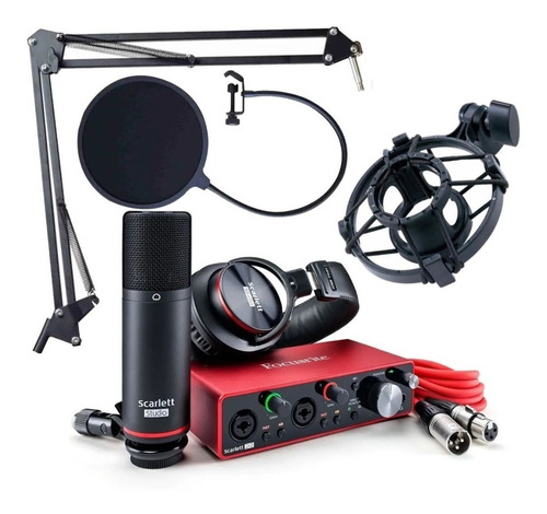 Kit Focusrite Scarlett Studio 2i2 3rd Brazo Antipop Usb 18c