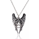 Colar Supernatural Castiel Asas E Pentagrama 