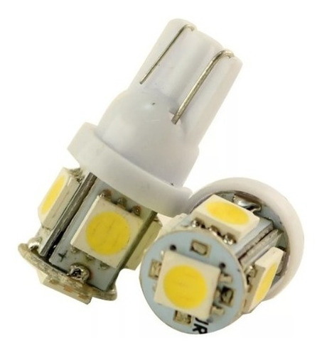 2 Lamparas Led T10 5 Led  5w Posición 12v Luz Blanca