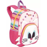 Mochila Infantil M Kids Cat 19y Sestini Costas Rosa Gatinha