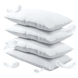 4 Almohadas Hoteleras Pluma De Ganso Natural 80/20 King Size Color Blanco