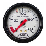 Reloj Manómetro Presión De Aceite Mecánico 200 Lbs L Blanca 