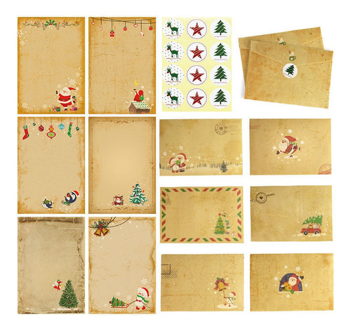 Set Sobres Con Membrete Navideño,tarjetas Felicitación Diy A