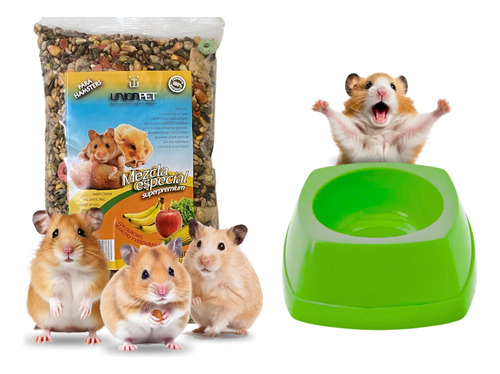 Comedero Alimento Hamster Jerbo Rata Laucha Small Involcable