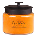 Crossroads Spiced Georgia Peach Jar Candle, 64 Oz, Cera De P