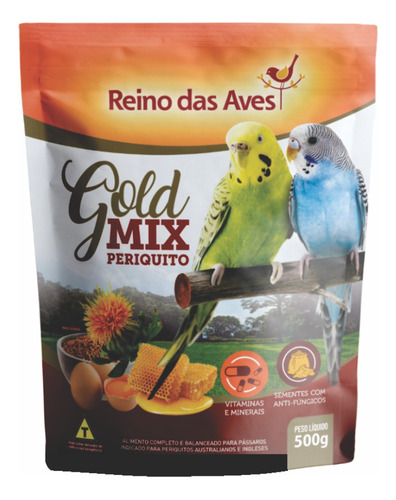 Periquito Gold Mix 500g - Reino Das Aves