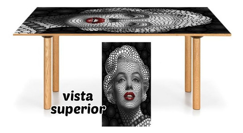 Vinilo Para Mesa Marilyn Monroe Pop Art Red Lips