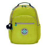 Mochila Kipling Seoul L Cor Verde Limão Lisa Design 27l