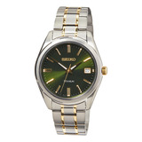 Relógio Masculino Clássico De Quartzo Com Mostrador Verde Da Seiko South
