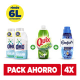 Pack 2 Detergente Omo Diluir + Quix 500ml + Comfort 500ml