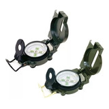 Brújula Lensática Metálica Verde  Militar Trekking Galileo