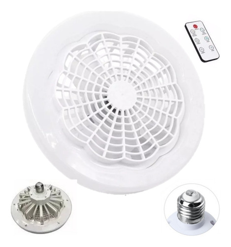 Lâmpada Ventilador De Teto Led Ajustável E27 Controle Remoto