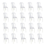 Combo 20 Cadeiras Plásticas Branca S/ Braço Para Eventos