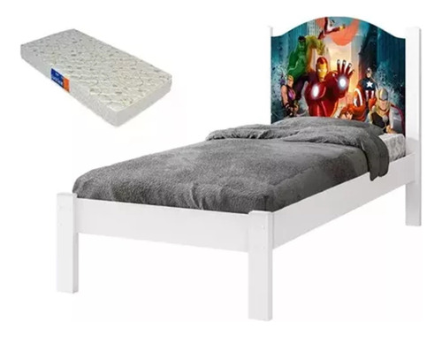 Cama Solteiro Adesivada 100%mdf - C/ Colchão