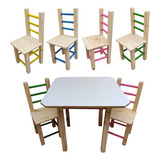 Mesa Infantil Mdf De Madeira Com 2 Cadeiras Dsm