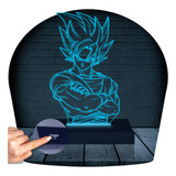 Luminária Led 3d Goku Dragon Ball | Azul1