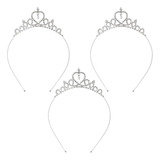 Tiara De Vidrio De Princesa Para Niñas, 3 Piezas, Tiaras