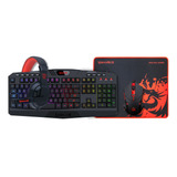 Kit Teclado Mouse Pad Auriculares Gamer Setup Redragon S101-