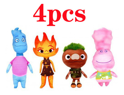 Peluches Infantiles Crazy Element City-pixar, 4 Uds.