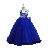 Dress Niña Elegante Bodas Fiesta Presentation Azul Rey