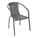 Silla Exterior Jardín Terraza Rattan Cafe Negro Envió Gratis