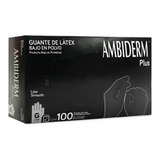 Guantes Látex Ambiderm Negro Caja 100 Piezas Talla Mediano