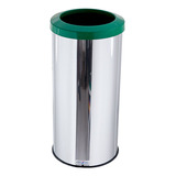 Lixeira Com Aro Esmaltado Cesto Inox Para Lixo 25l Banheiro Cor Verde