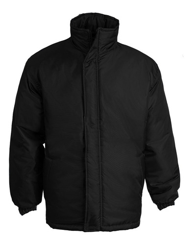 Campera Parka Trucker Negra Impermeable Guata Forro Matelass