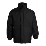 Campera Parka Trucker Negra Impermeable Guata Forro Matelass