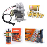 Kit Distribuidor Electronico + Bobina Ferrazzi + Cables Ferrazzi Competicion 9mm + Bujias Fiat Uno Duna 147 Regatta